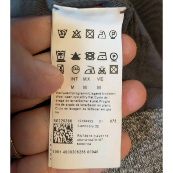 HUGO BOSS Men's Gray Full Zip Jacket Lined Elbow Patch 100% Cotton Designer Med - Picture 9 of 16